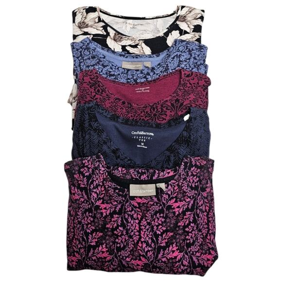 Croft and Barrow Long Sleeve Multi Printed Cotton Shirts 5 Piece Bundle Medium - Picture 1 of 15